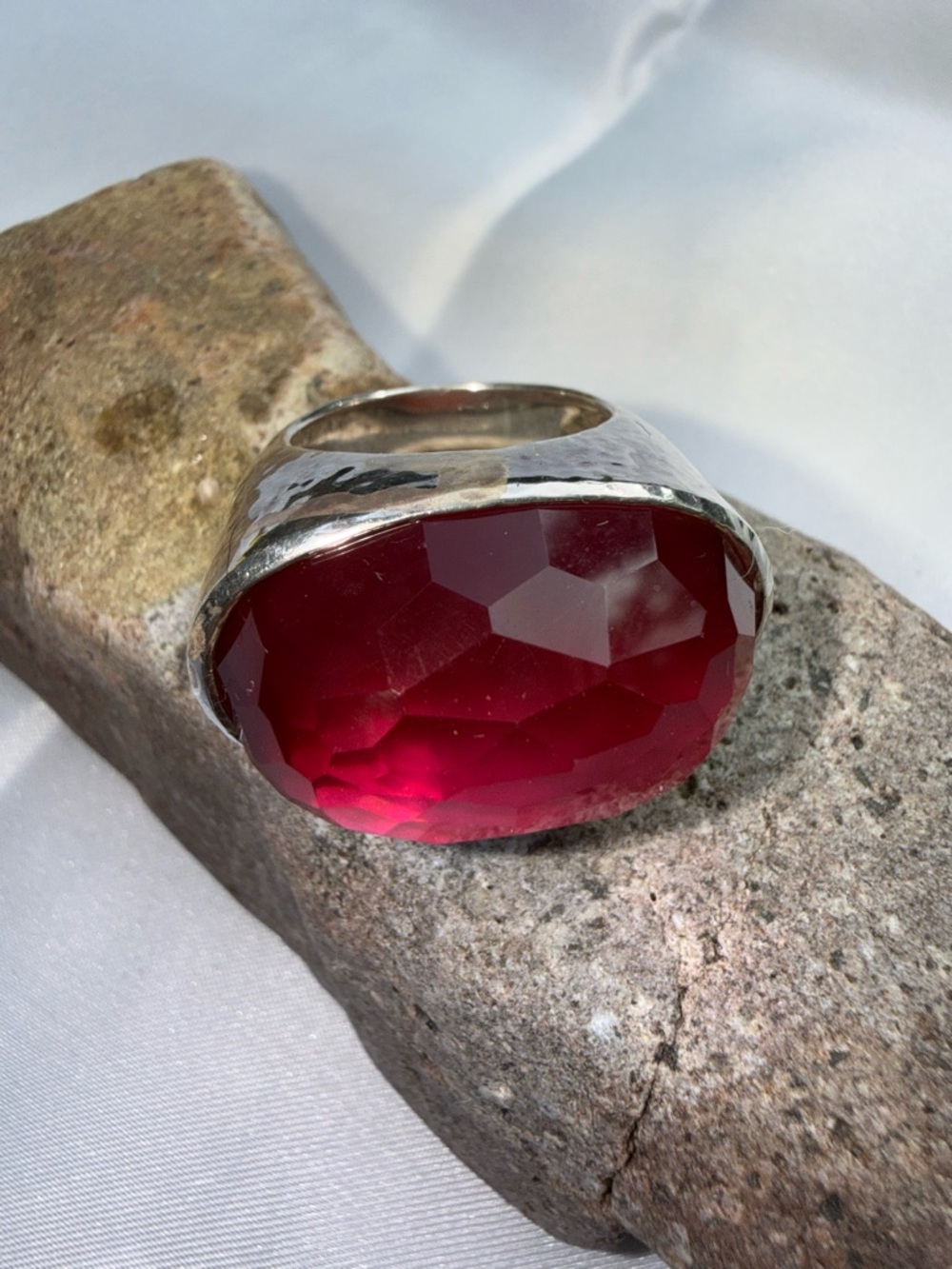 Ippolita Bold pink Faceted Stone Silver Ring